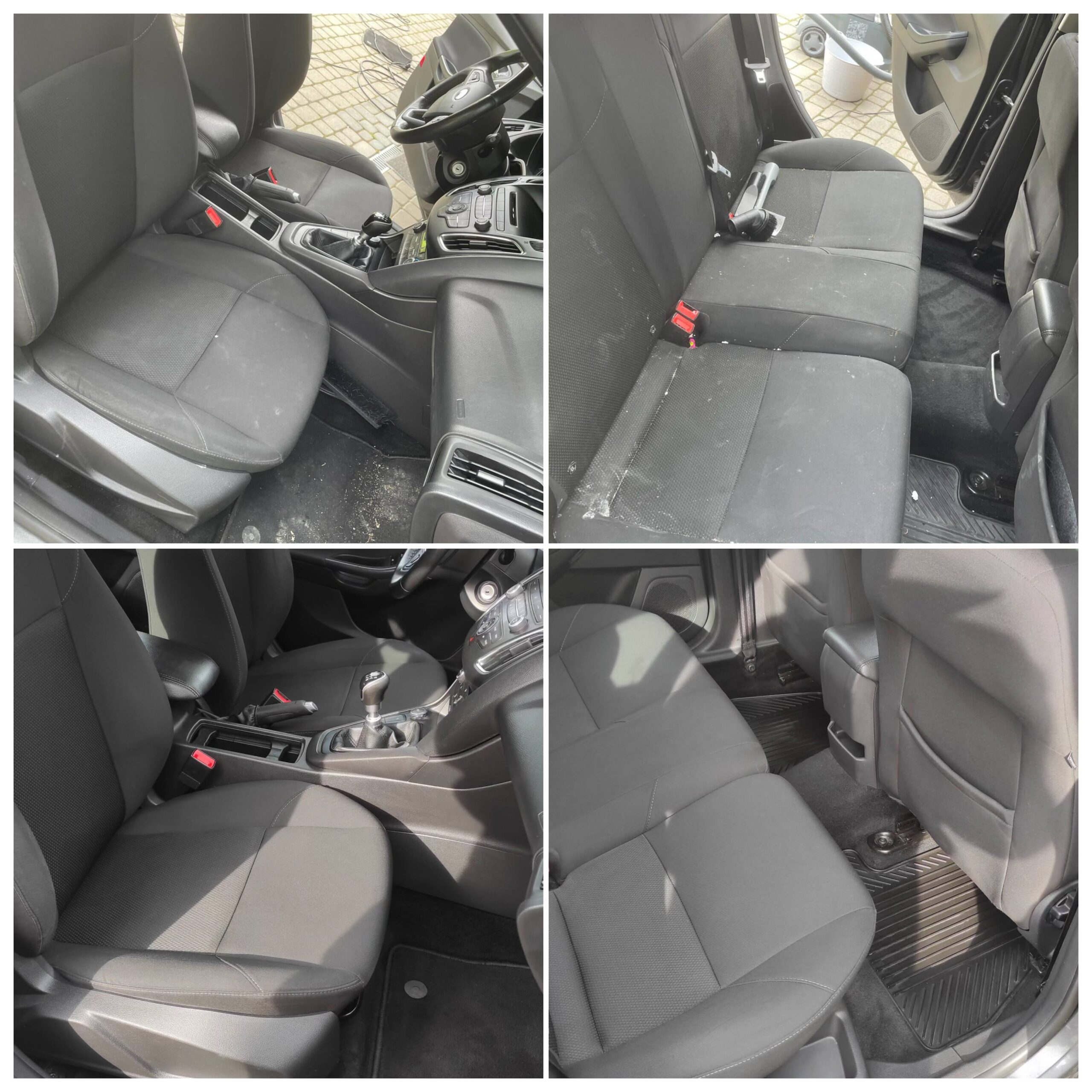 Ford Focus - Czyszczenie wnętrza samochodu w którym podróżowała dwójka dzieci.